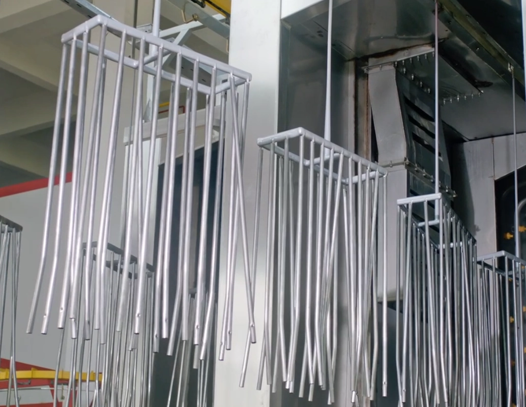 Furniture frames on a coating line