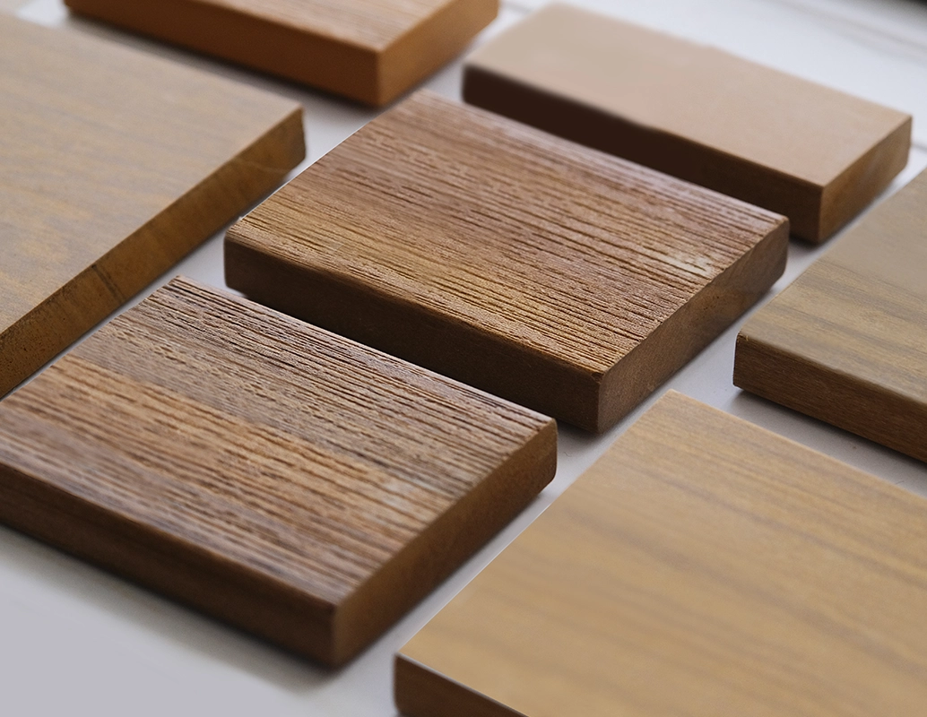 Wood grain and finish samples